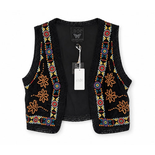 JADE by JOHNNY WAS Shiko Beaded Vest NWT Size Small