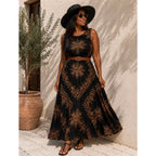WEST OF Claire Scarf Print Sleeveless Maxi Dress Size M