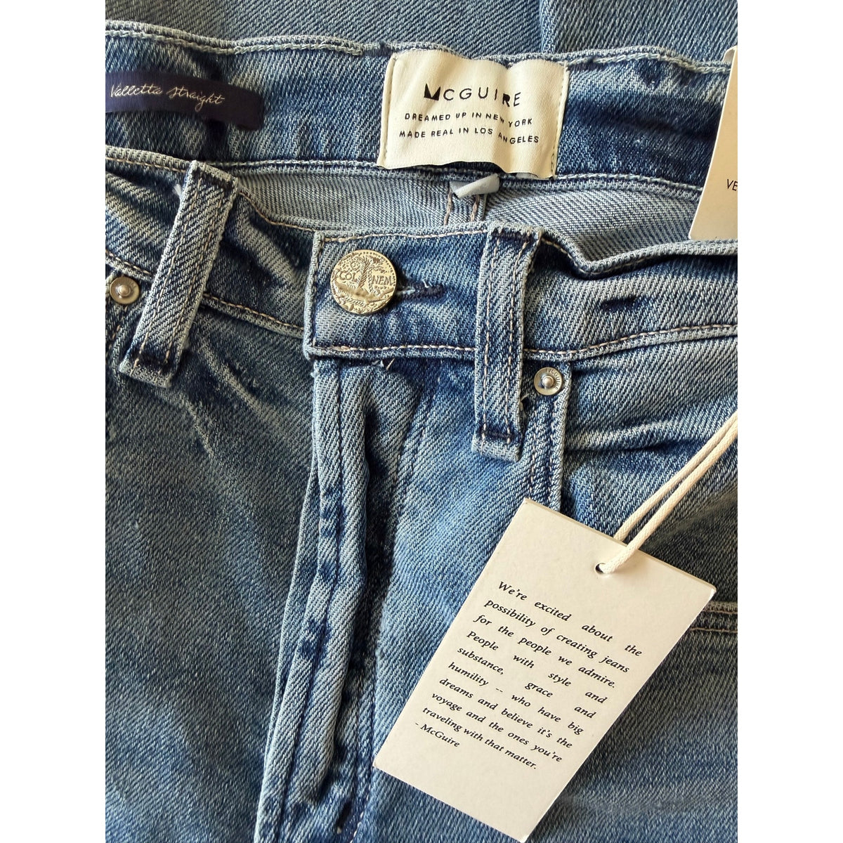 MCGUIRE Valletta Straight Leg Cropped Jeans NWT Size 28