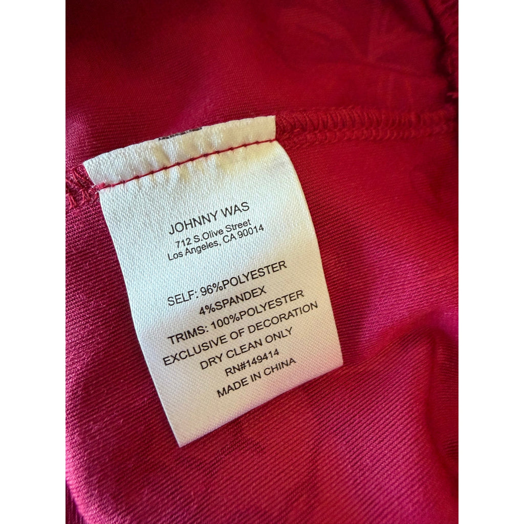 JOHNNY WAS Embossed Stretch Velvet Wide Leg Pant NWT SMALL