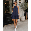 FLORA BEA NYC Tori Dress in NAVY PINSTRIPE NWT SMALL