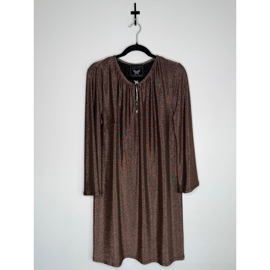 JADE by JOHNNY WAS Bronze Metallic Dress NWT Size SMALL