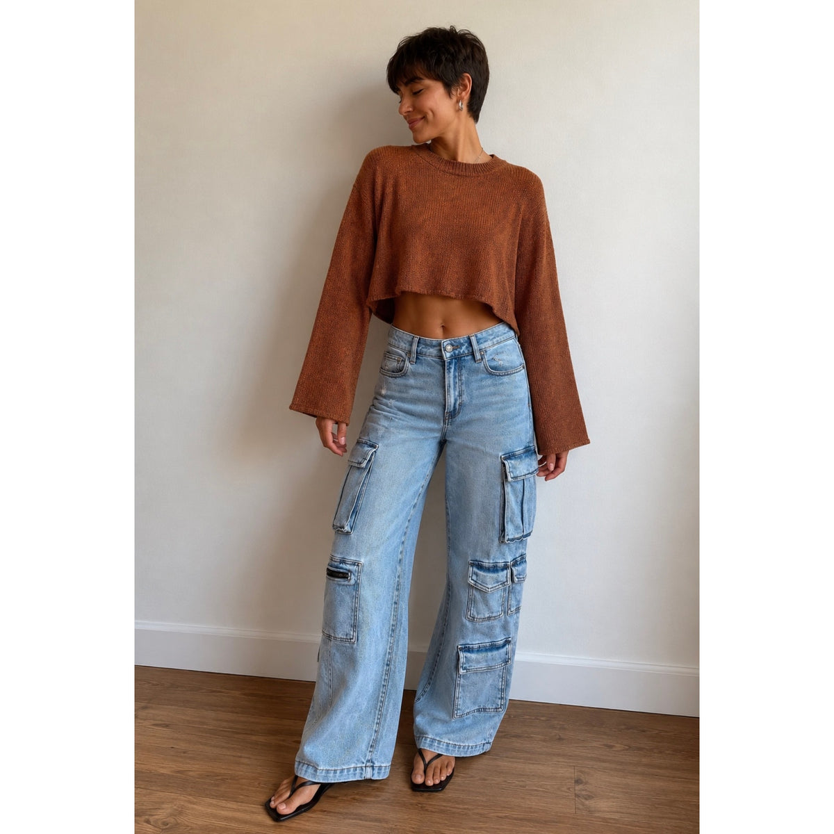 HIDDEN JEANS Tracey Cropped Relaxed Straight Jean NWT Size 26