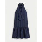 FLORA BEA NYC Tori Dress in NAVY PINSTRIPE NWT SMALL