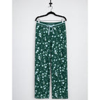P.J. SALVAGE Green Floral Thermal Velour Open Leg Pajama Pants NWT Size M