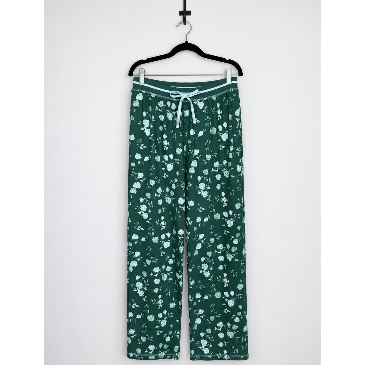 P.J. SALVAGE Green Floral Thermal Velour Open Leg Pajama Pants NWT Size M