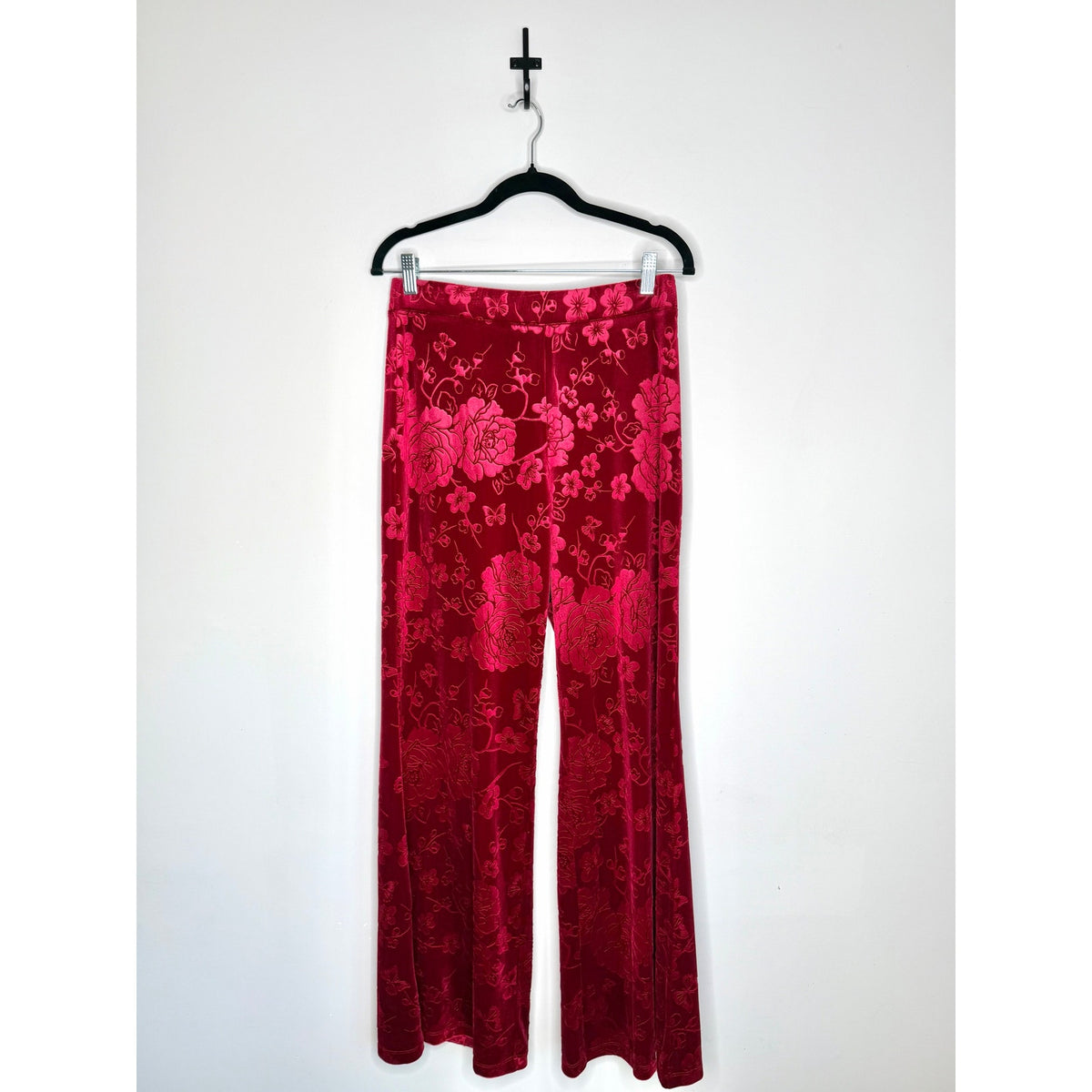 JOHNNY WAS Embossed Stretch Velvet Wide Leg Pant NWT SMALL