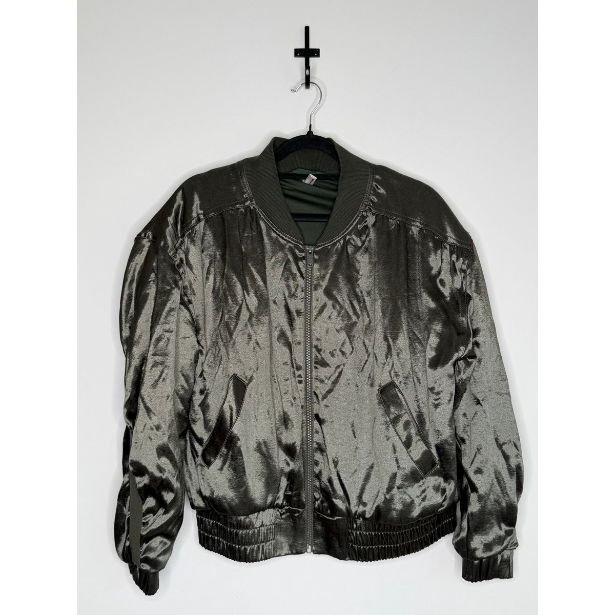 FREE PEOPLE Satin Bomber Jacket NWOT Size SMALL