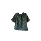 FLORA BEA Shelly Top Black Narrow Avenue Pola Dot Satin Blouse NWT SMALL