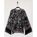 JOHNNY WAS Edina Fringe Blouse NWT Size SMALL