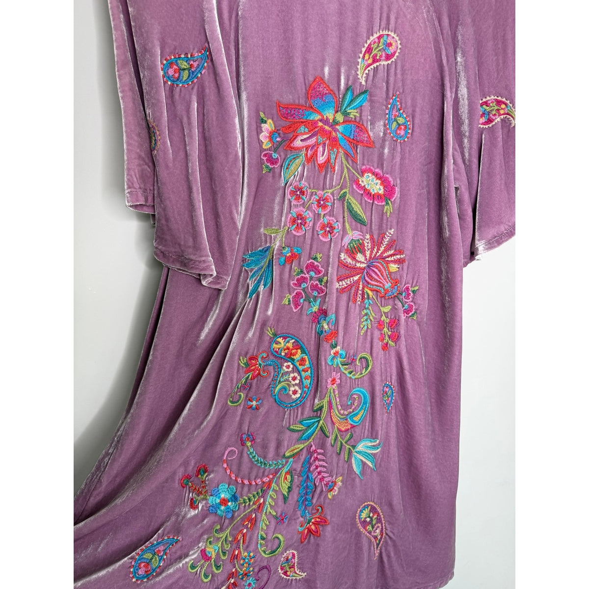 JOHNNY WAS Karime Velvet Flutter Sleeve Raglan Dress NWT Size SMALL