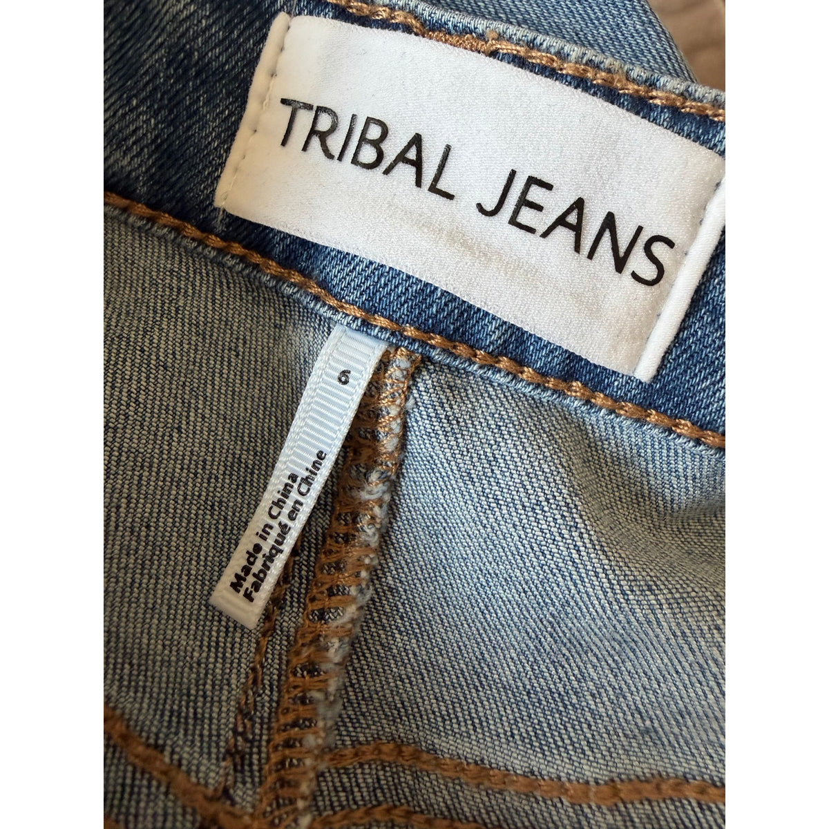 TRIBAL JEANS Audrey Mid Rise Girlfriend Barrel Leg l Jamba Balloon Jeans NWT Size 6