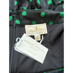FLORA BEA Zenon Black Narrow Avenue Polka Dot Satin Mini Skirt NWT SMALL