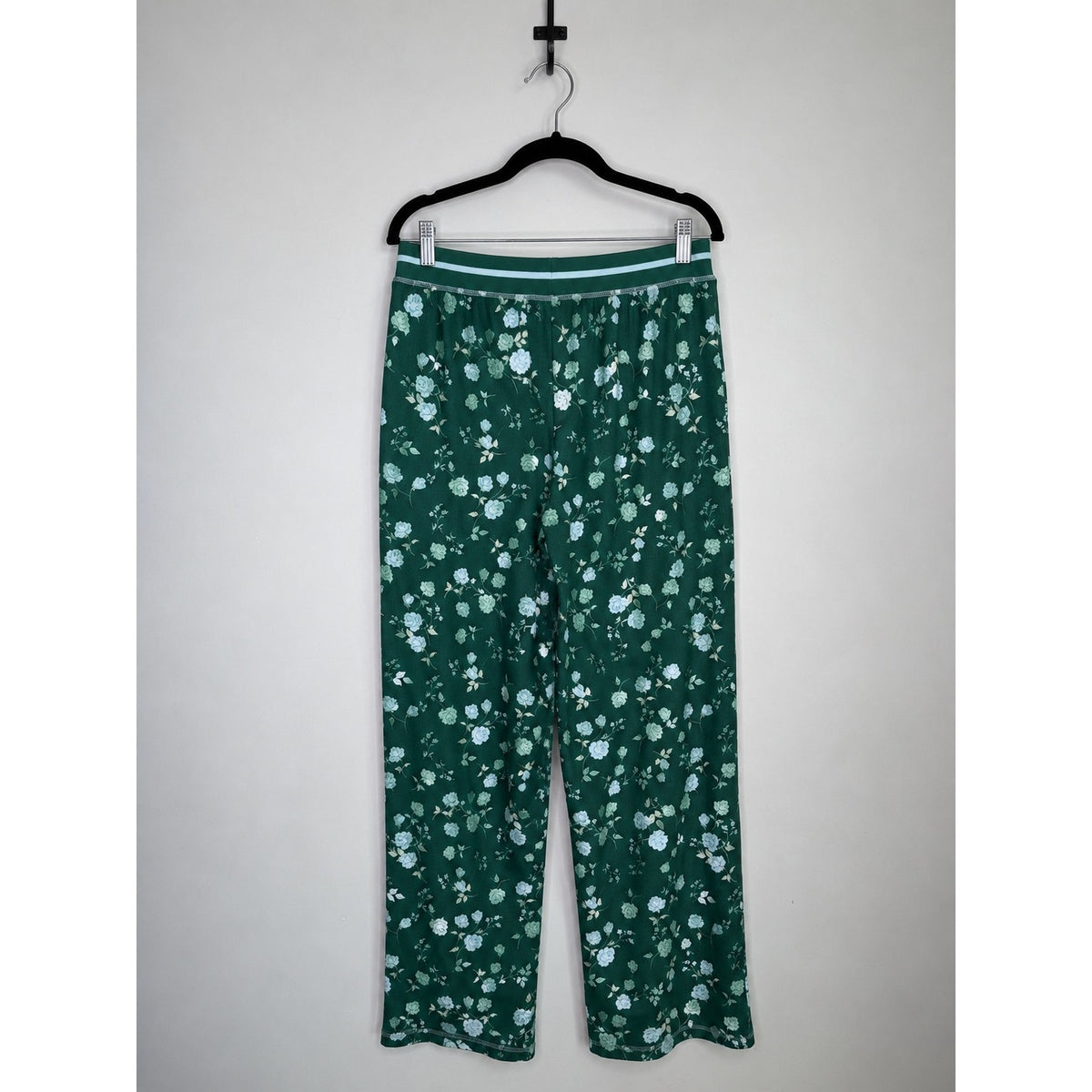 P.J. SALVAGE Green Floral Thermal Velour Open Leg Pajama Pants NWT Size M