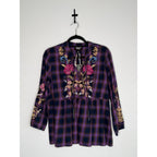 JOHNNY WAS WORKSHOP V-Neck Swing Blouse NWT Size SMALL