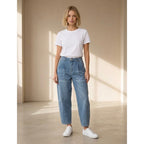 TRIBAL JEANS Audrey Mid Rise Girlfriend Barrel Leg l Jamba Balloon Jeans NWT Size 6