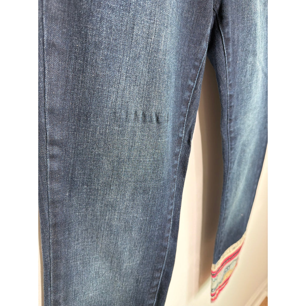 PILCRO AND THE LETTERPRESS Boho Embroidered Cuff Jean Size 29