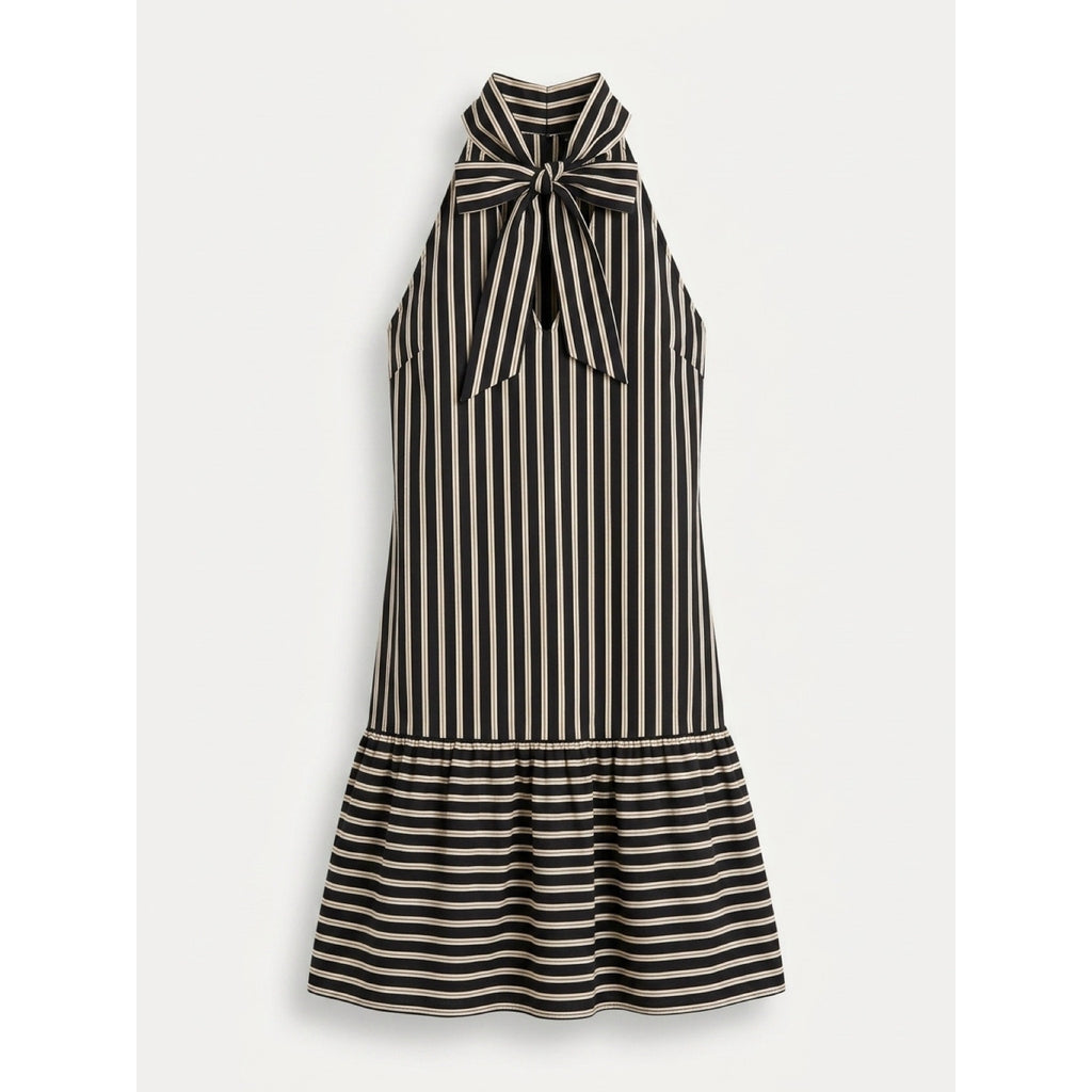 FLORA BEA NYC Tori Dress in Night Black Stripe NWT SMALL