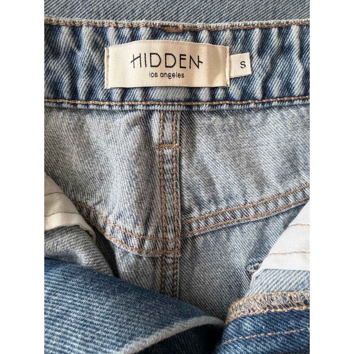 HIDDEN JEANS Peyton High Waist Classic Denim Midi Skirt Size S