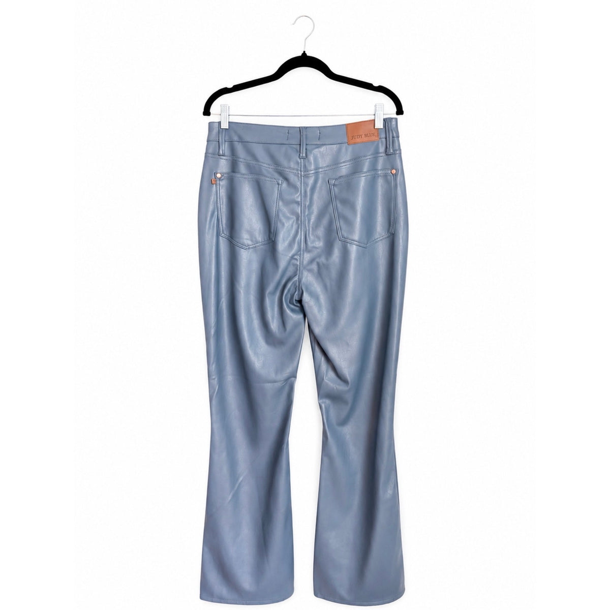 JUDY BLUE Faux Leather Flare Trouser Pants with Tummy Control Size 11/30