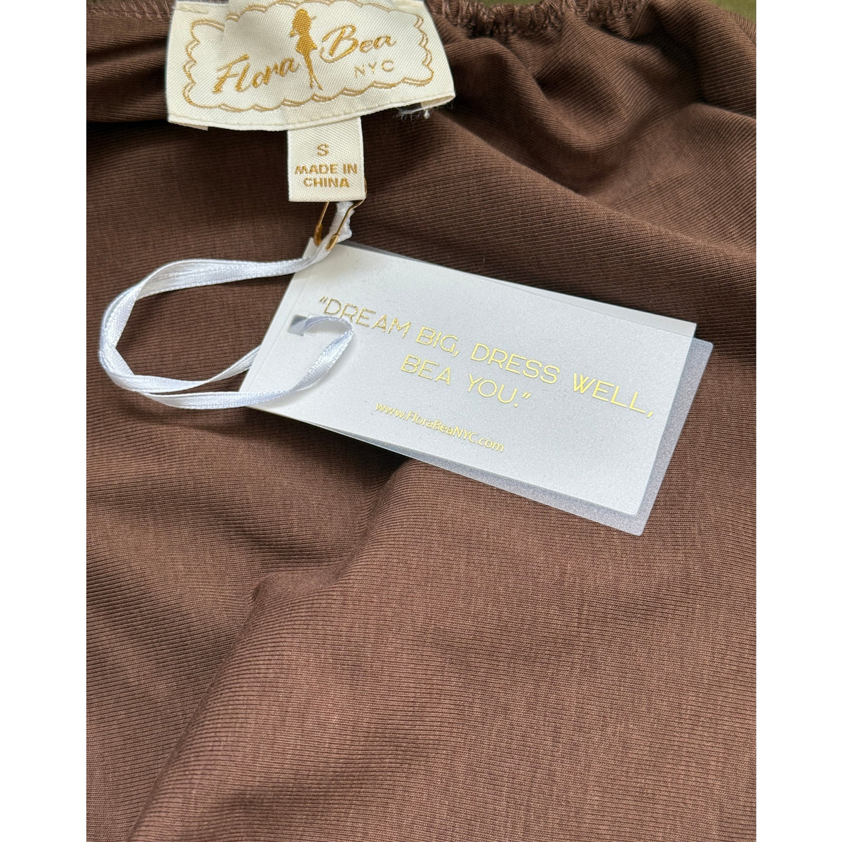 FLORA BEA Misly Brown Jersey Top Size S