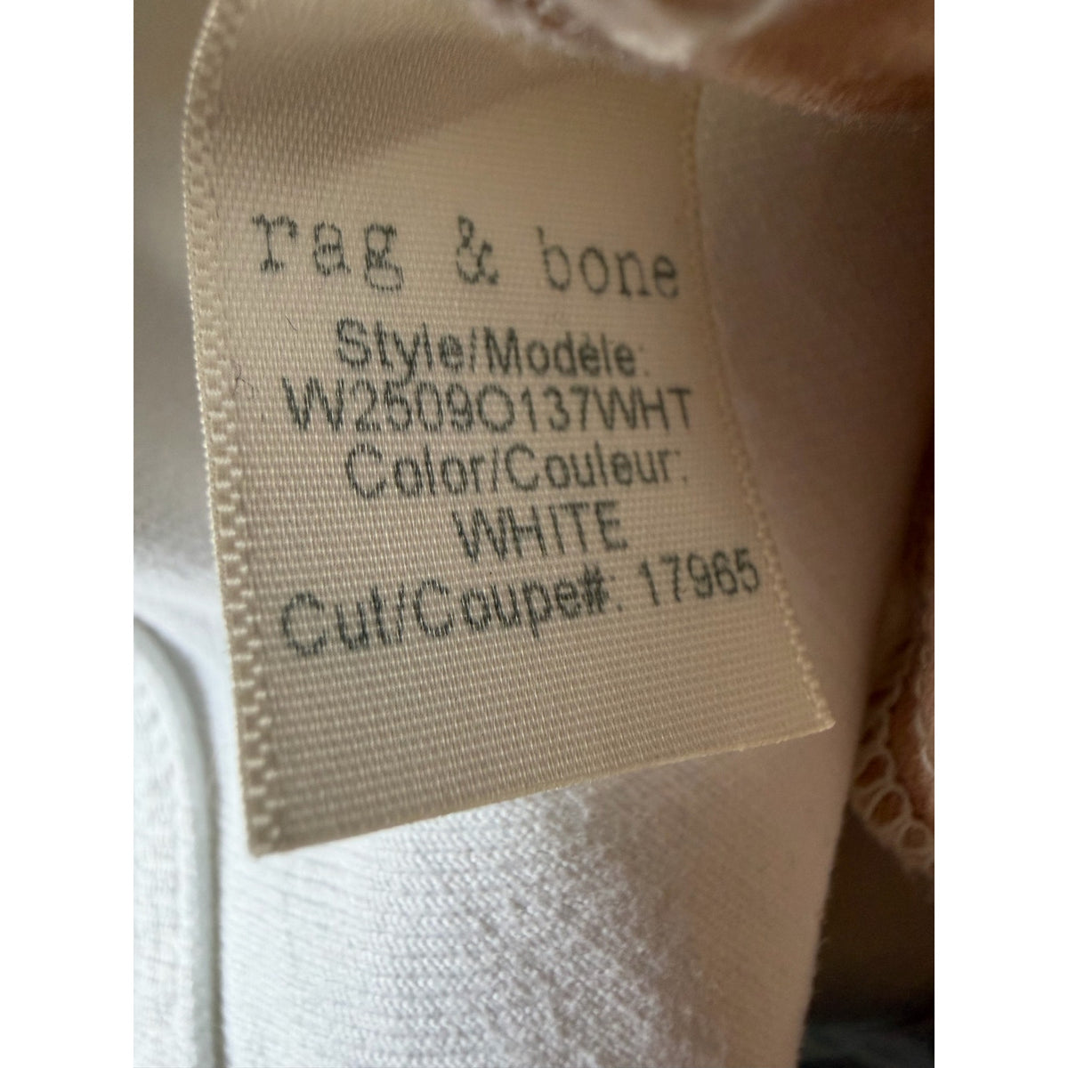 RAG & BONE High Rise Ankle Cigerette Jean Optic White NWT Size 30