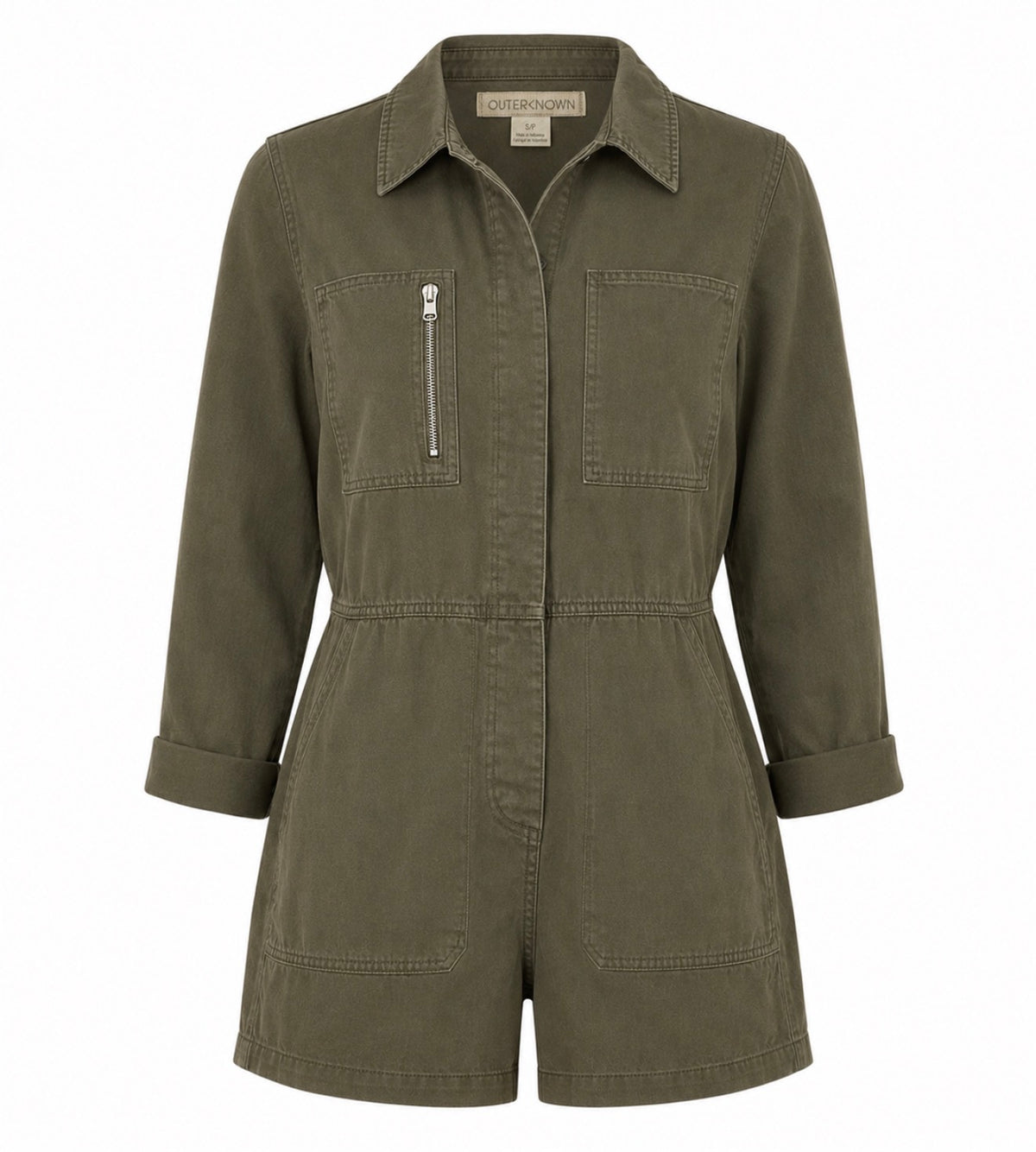 Outerknown Long Sleeve Button-Down Romper NWT Size SMALL
