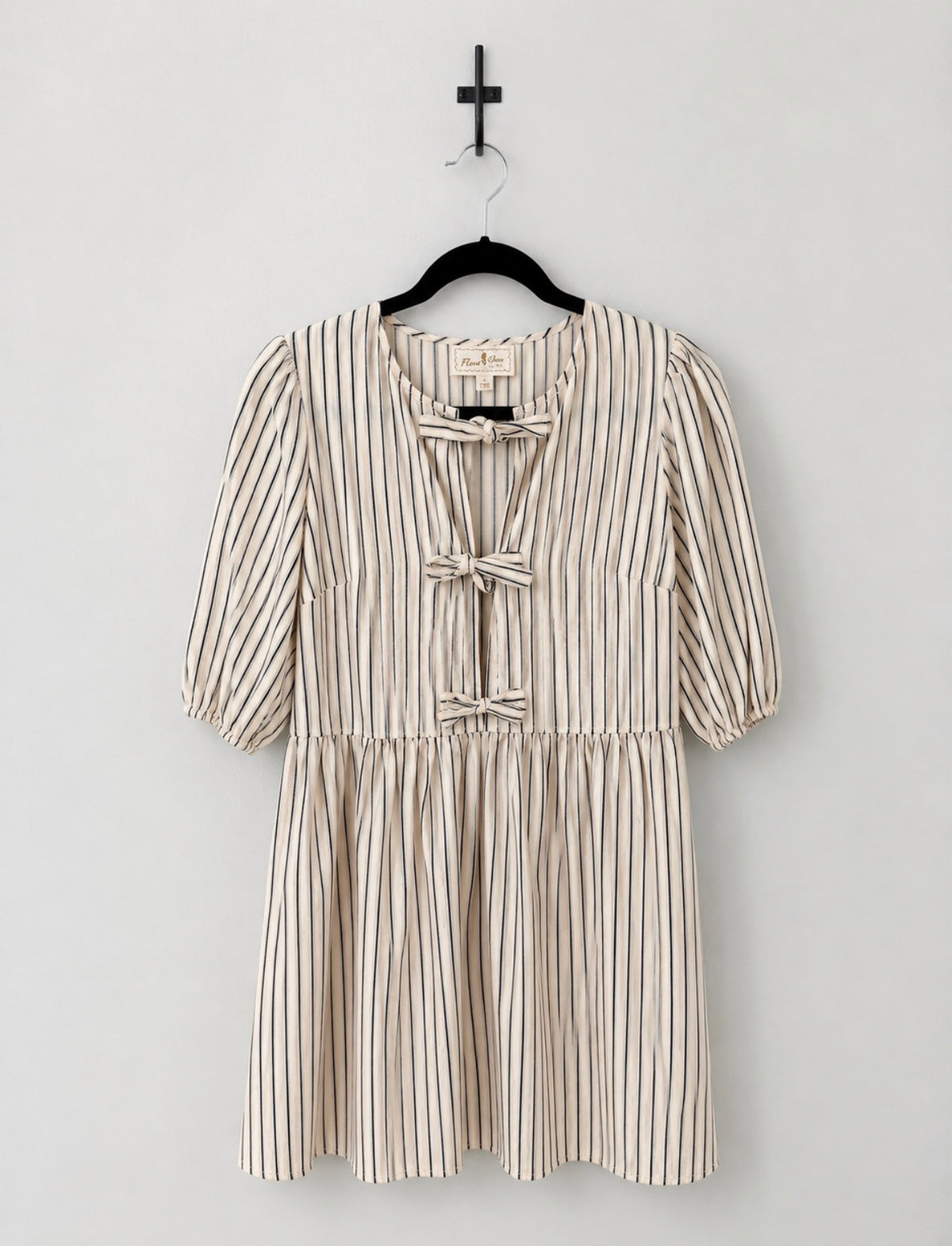 FLORA BEA Westie Tuxedo Stripe Dress NWT Size SMALL