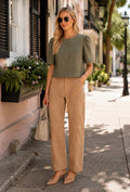 Contempory Faux Suede Utility Trousers
