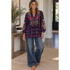 JOHNNY WAS WORKSHOP V-Neck Swing Blouse NWT Size SMALL