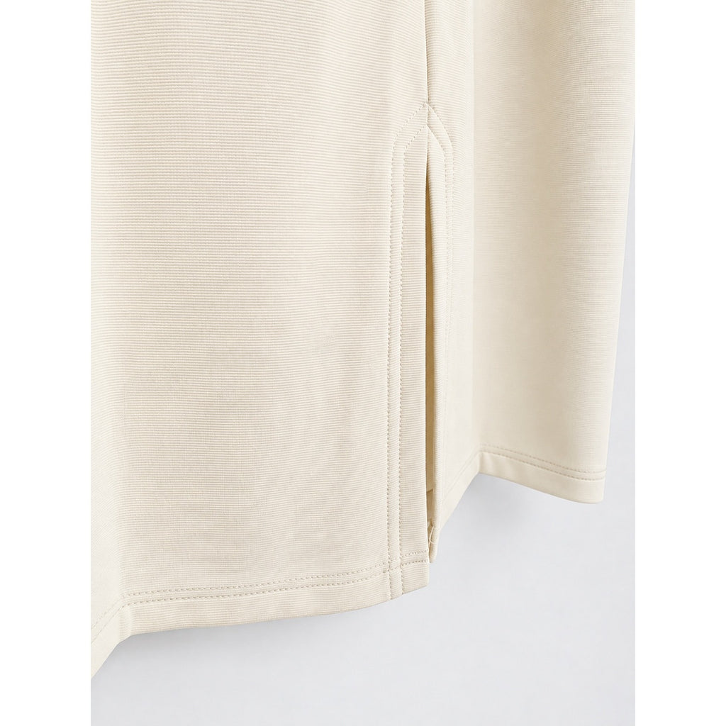 THE ROOM Anthropologie Cream Bodycon Ruffle Dress NWT Size LARGE
