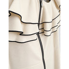 THE ROOM Anthropologie Cream Bodycon Ruffle Dress NWT Size LARGE
