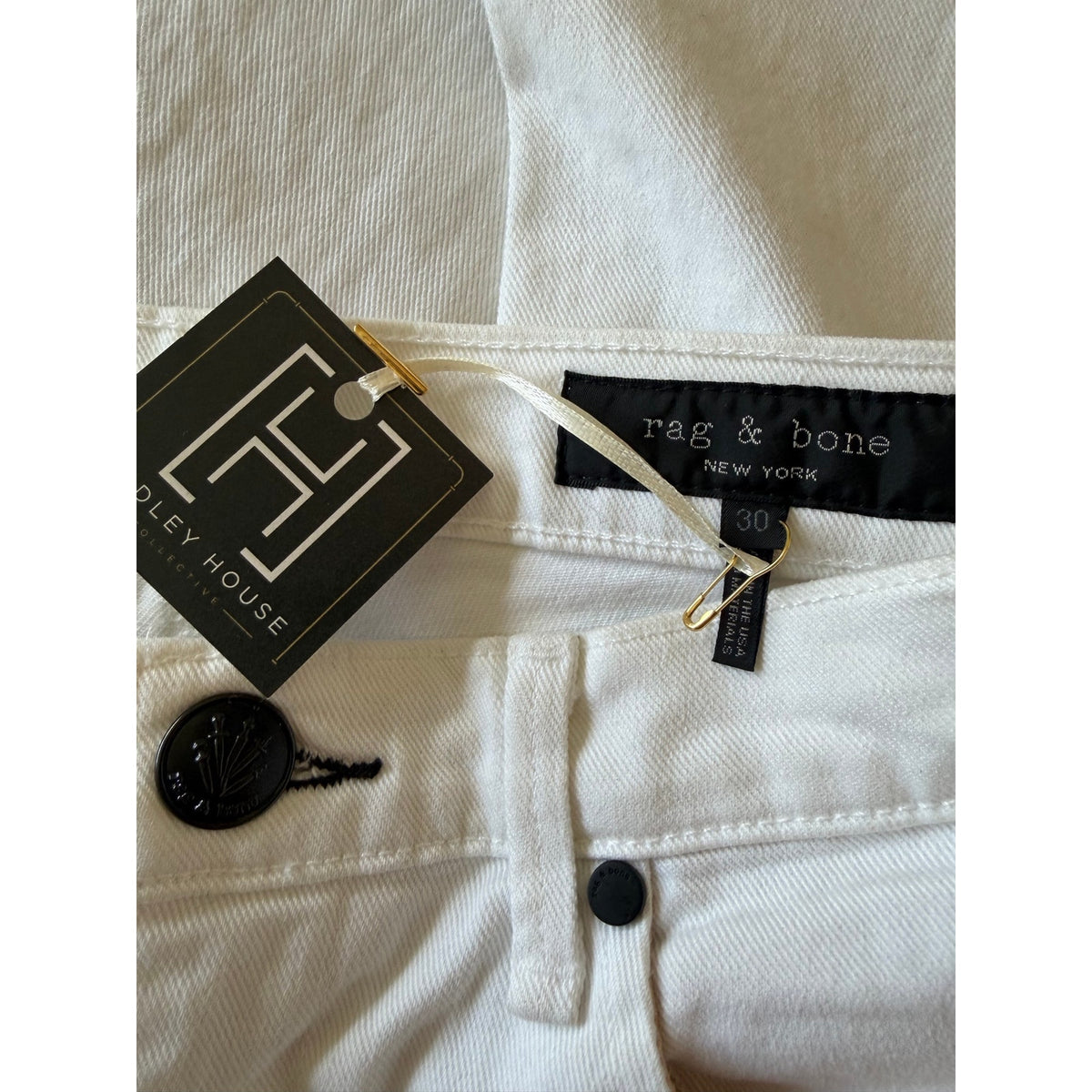 RAG & BONE High Rise Ankle Cigerette Jean Optic White NWT Size 30