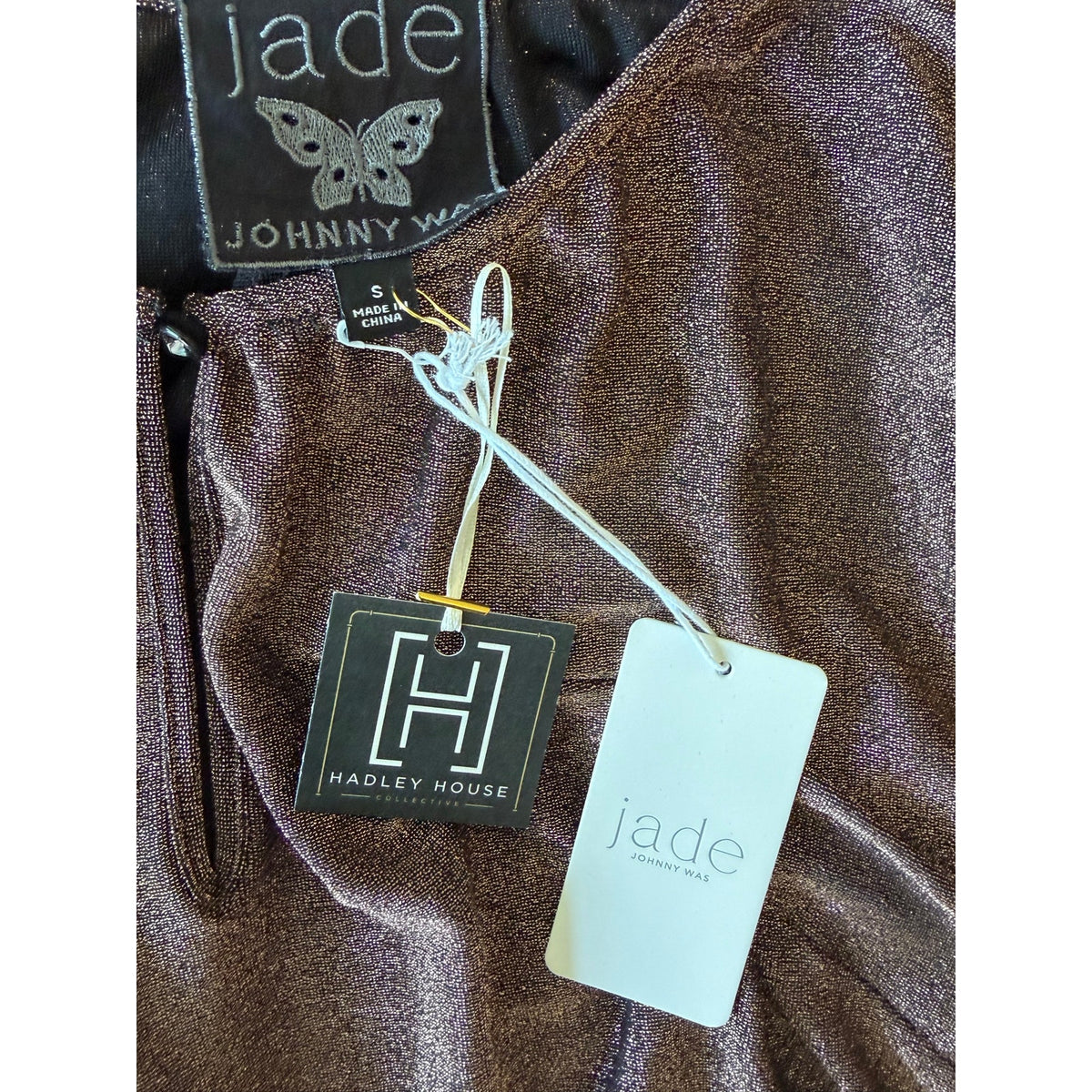 JADE by JOHNNY WAS Bronze Metallic Dress NWT Size SMALL