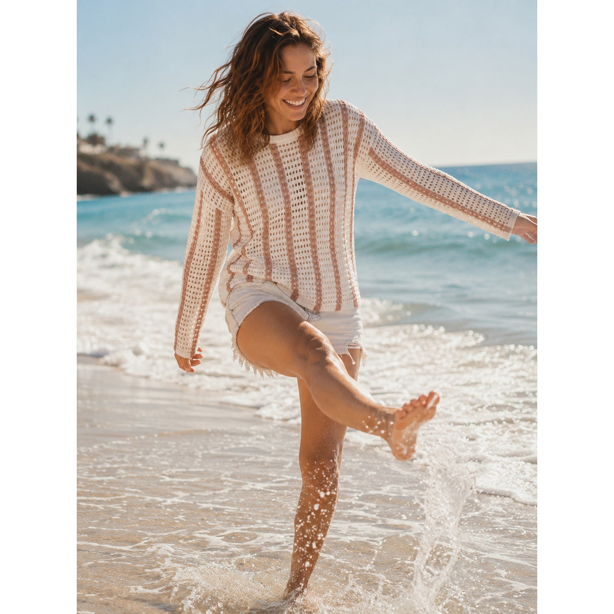 EXCLUSIVE SUMMER 2026!! PJ SALVAGE Open Knit Lounge Top NWT MEDIUM