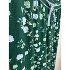 P.J. SALVAGE Green Floral Thermal Velour Open Leg Pajama Pants NWT Size M