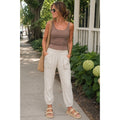 XCVI Chattaway Twill Banded Jogger Pant in Warm Clay Beige Size S