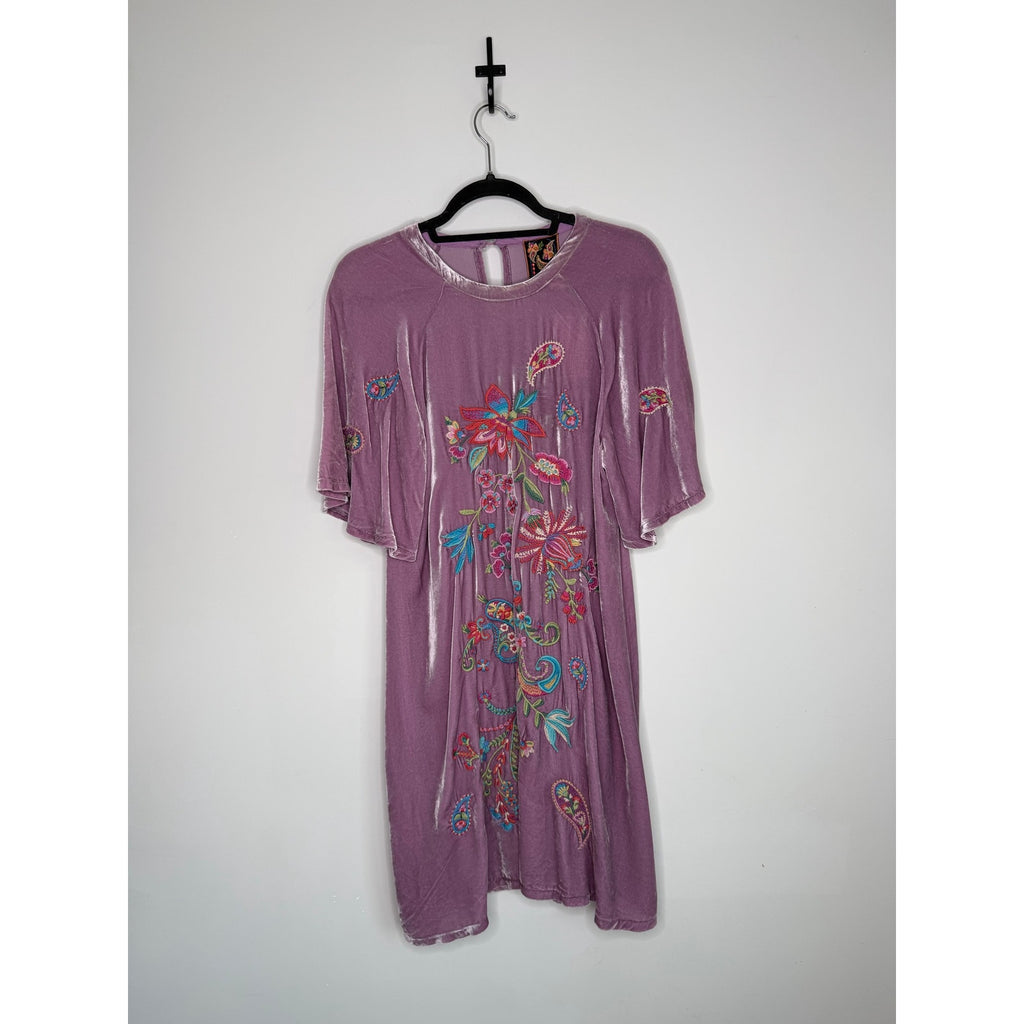 JOHNNY WAS Karime Velvet Flutter Sleeve Raglan Dress NWT Size SMALL