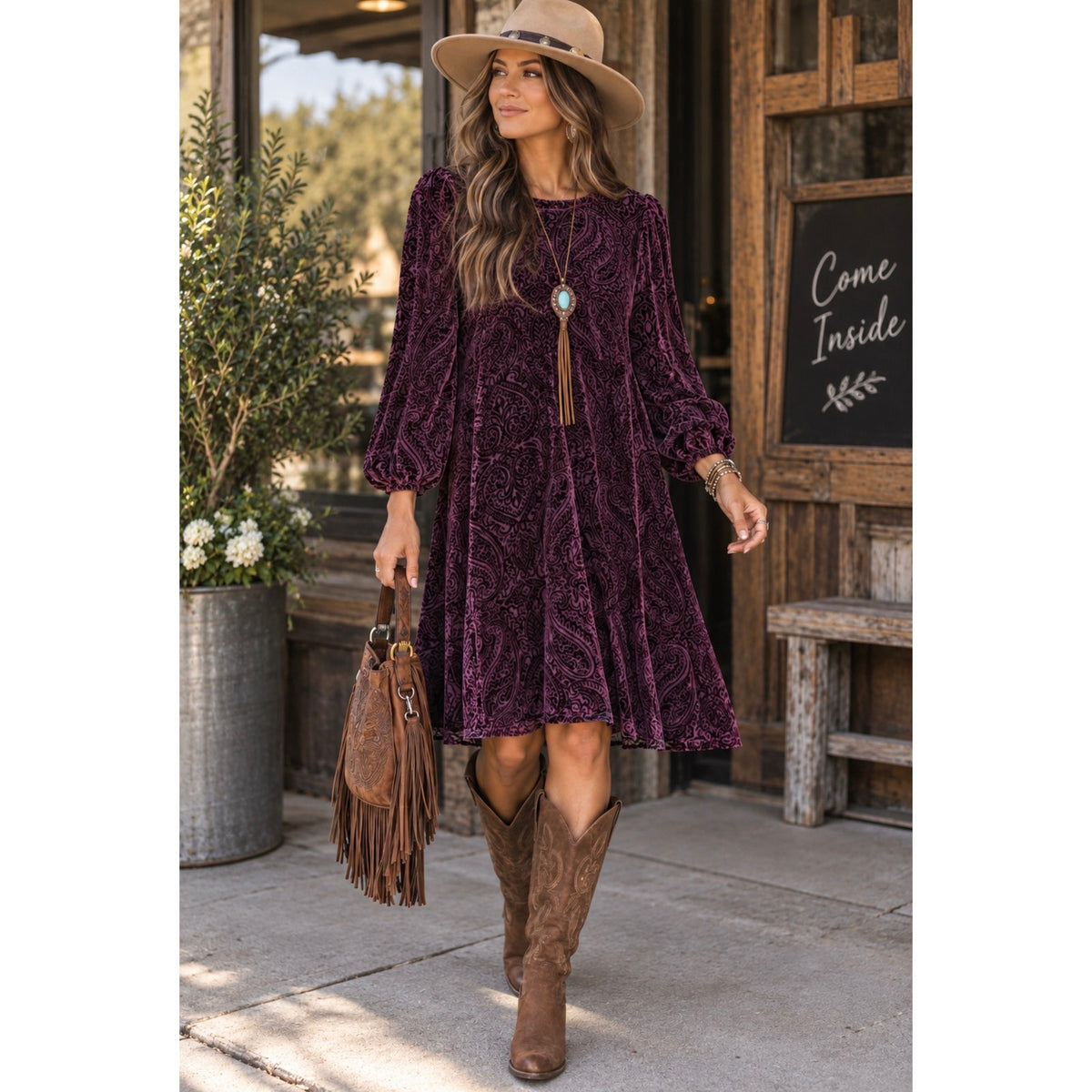 JADE by JOHNNY WAS Donovan Velvet Dress NWT Size SMALL