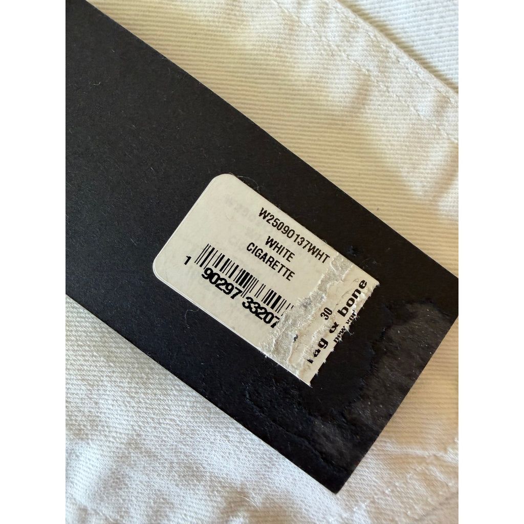RAG & BONE High Rise Ankle Cigerette Jean Optic White NWT Size 30
