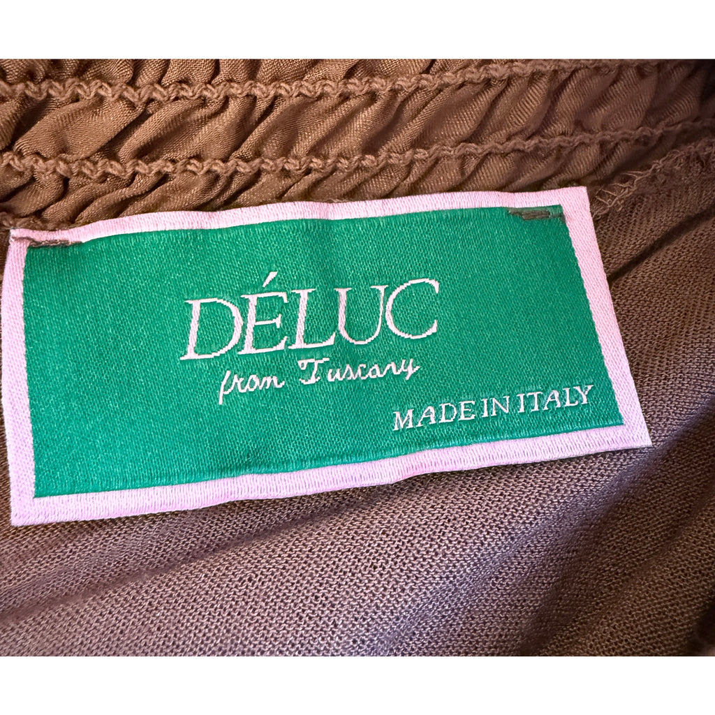 DELUC Made in Italy Smocked Back Handkerchief Hem Dress NWOT SMALL