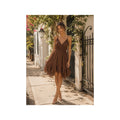 DELUC Made in Italy Smocked Back Handkerchief Hem Dress NWOT SMALL
