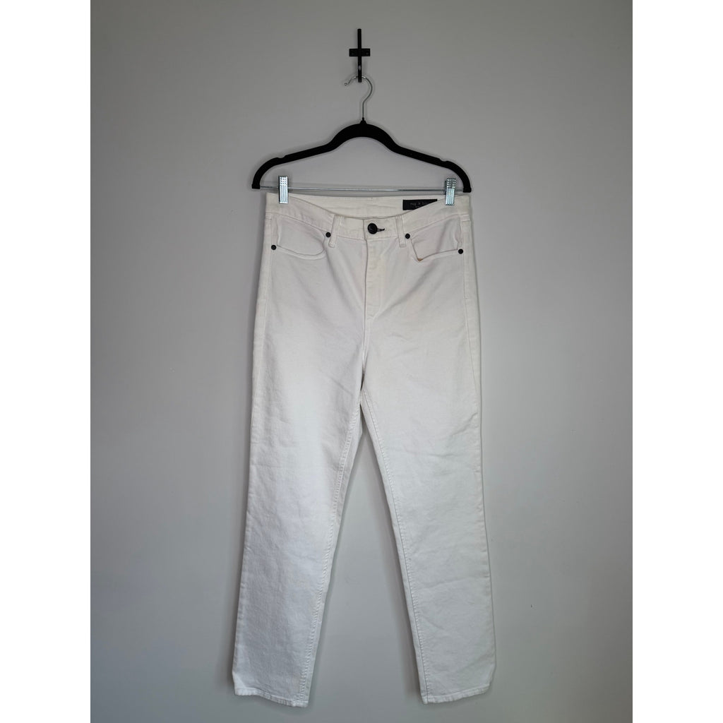RAG & BONE High Rise Ankle Cigerette Jean Optic White NWT Size 30