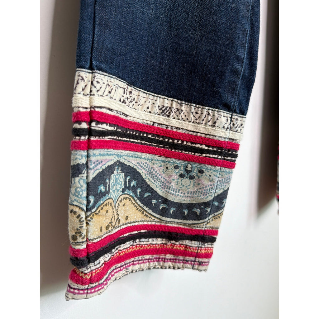 PILCRO AND THE LETTERPRESS Boho Embroidered Cuff Jean Size 29