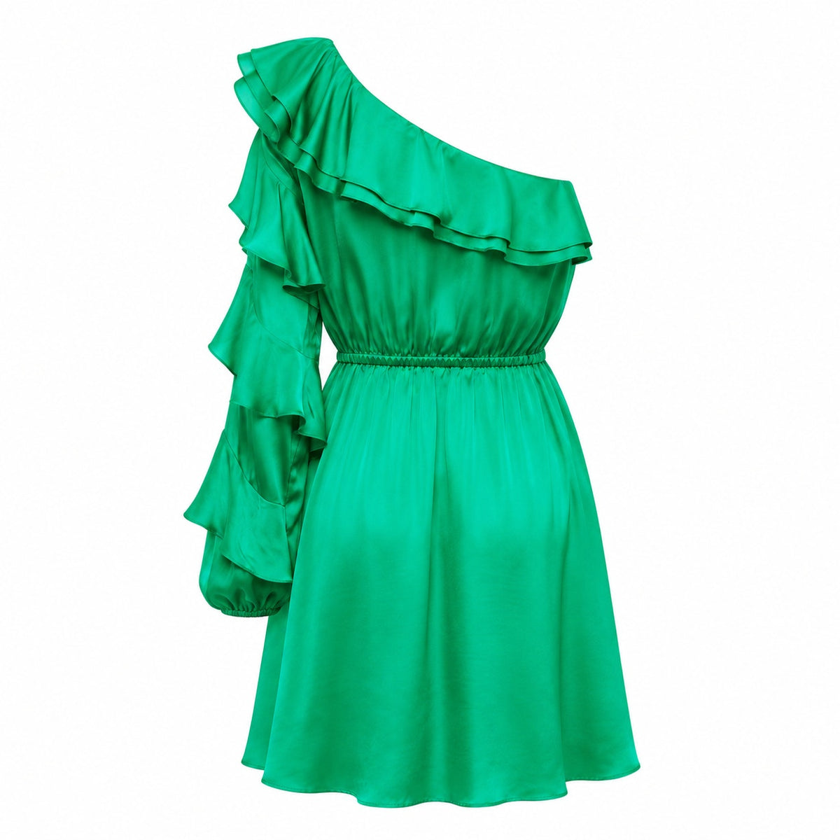 THE KOOPLES One Shoulder Satin Mini Dress NWOT US Size 6 SMALL