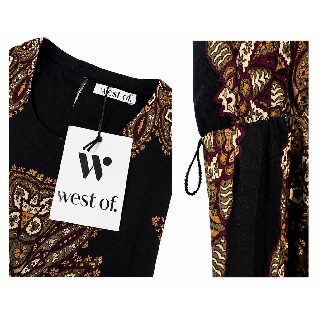 WEST OF Claire Scarf Print Sleeveless Maxi Dress Size M